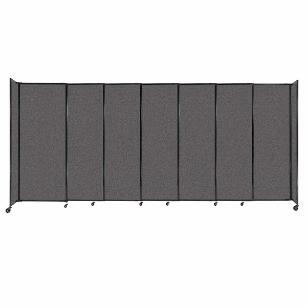 StraightWall Sliding Portable Partition 15'6" x 6'10" Charcoal Gray Fabric